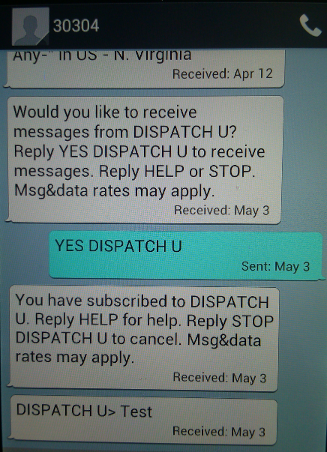 SMS confirmation thread