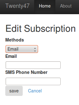 Manage your subscription form